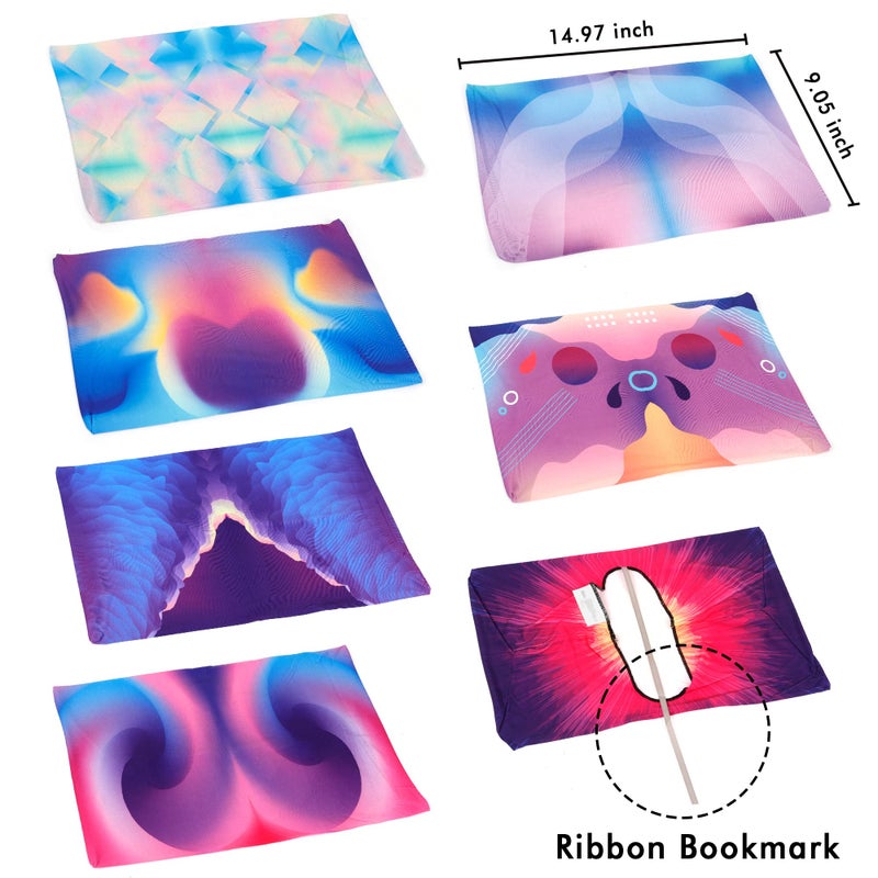 Feela 7 Pack Jumbo Feela Stretchable Fabric Book Covers, Washable Durable Reusable Nylon Covers for Hardcover Textbooks Notebooks up to 9'x11' - Image 2